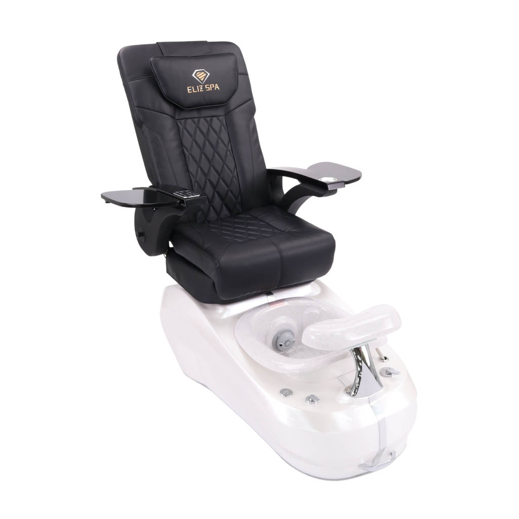 Pedicure Spa Chair - Luxo (Black | Black | White)
