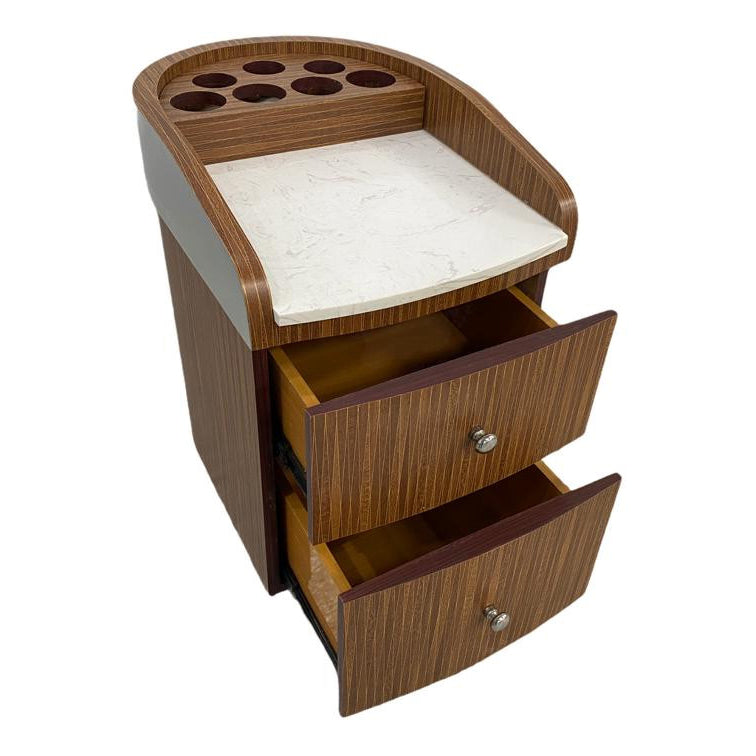 Pedicure Trolley Brown with White Marble Top