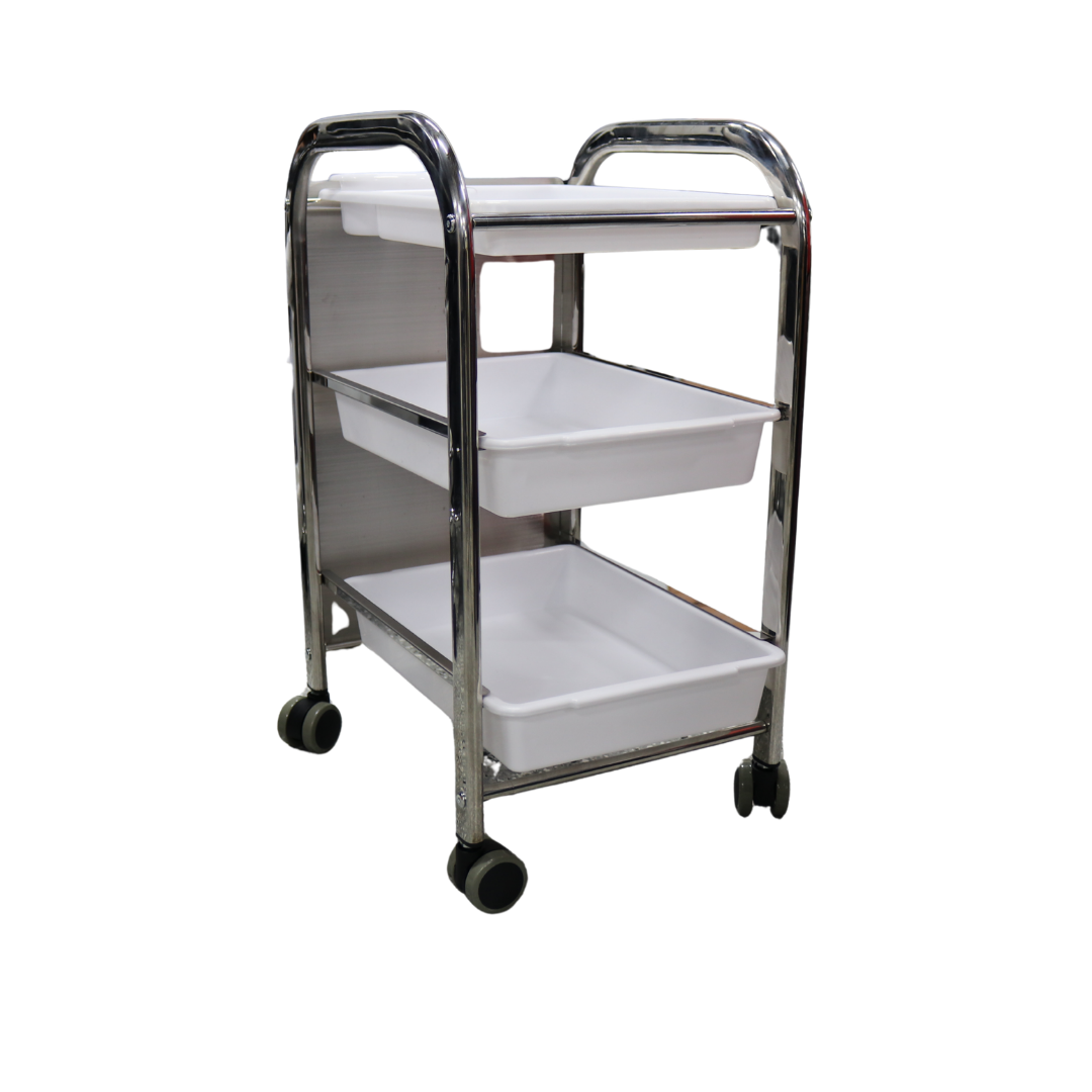Pedicure Trolley White 3 Tier