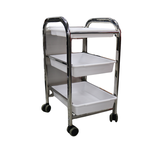 Pedicure Trolley White 3 Tier