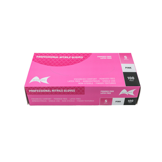 Nitrile Gloves - Powder Free Pink Small 100pc