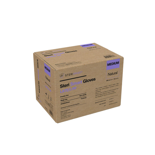Latex Gloves - Powder Free Natural Medium 1000pc (Carton)