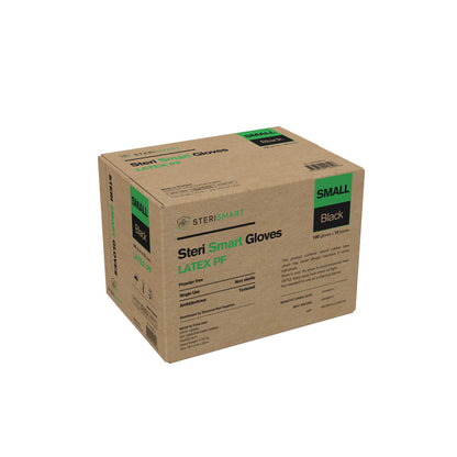 Latex Gloves - Powder Free Black 1000pc (Carton) Small