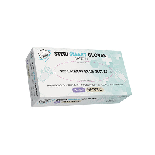 Latex Gloves - Powder Free Natural Medium 100pc