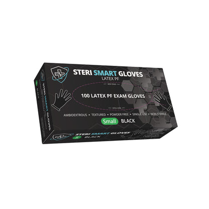 Latex Gloves - Powder Free Black 1000pc (Carton) Small