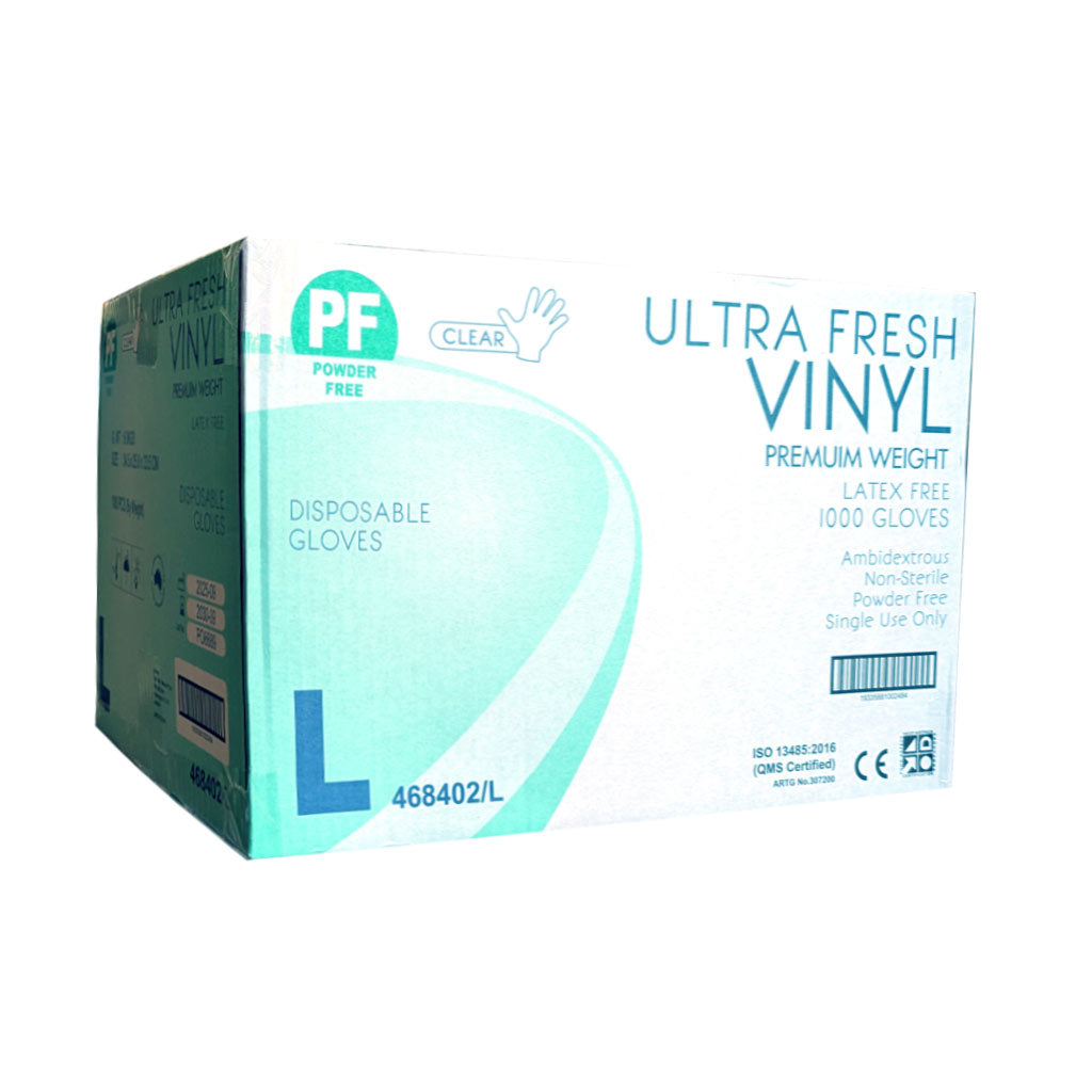 Vinyl Gloves - Powder Free Large 100pc x 10 (Carton)