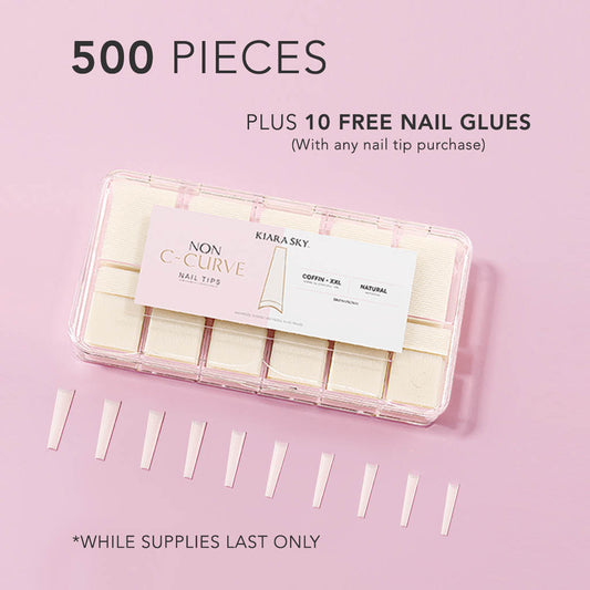 Non C-Curve Tip - NONCN01 XXL Coffin Natural 500pc