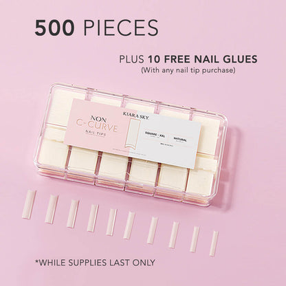 Non C-Curve Tip - NONCN03 XXL Square Natural 500pc