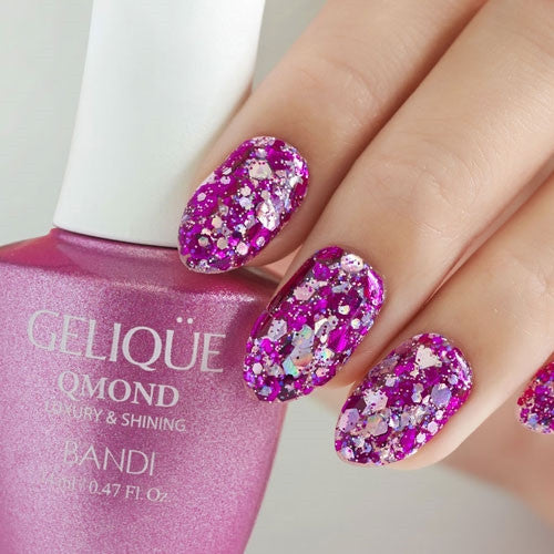 Gelique Qmond - GP143 Sunny Pop Pink Diamond Nail Supplies