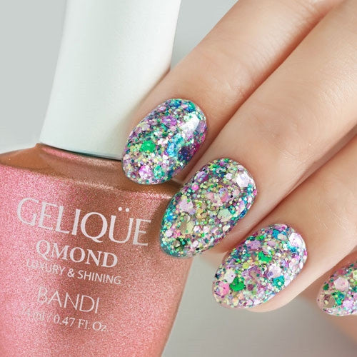 Gelique Qmond - GP675 Sunny Pop Coral Diamond Nail Supplies