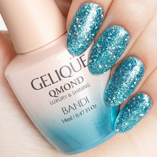 Gelique Qmond - GP453 Sparkling Cyan Diamond Nail Supplies