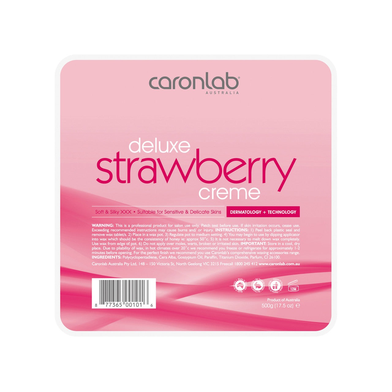 Strawberry CrŠme Hard Wax pellet Tray 500g Diamond Nail Supplies