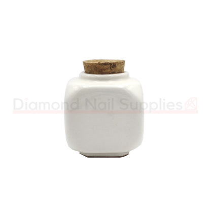 Porcelain Dappen Dish White With Cork Lid Diamond Nail Supplies