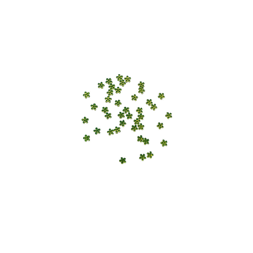 Rhinestone Flower Green Diamond Nail Supplies
