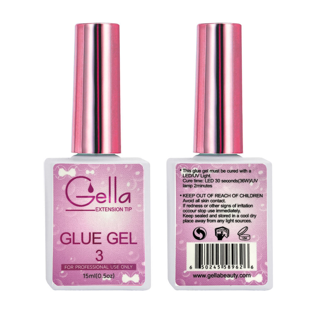 Gella Extension Tip Kit + Studio Lamp Long Square Diamond Nail Supplies