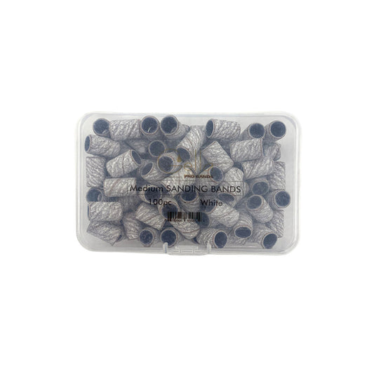 GE Sanding Bands Medium White 100pc Diamond Nail Supplies