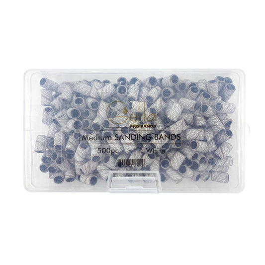 GE Sanding Bands Medium White 500pc Diamond Nail Supplies