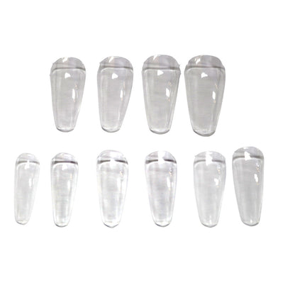 Gella Full Tips Coffin Medium Clear 1-9 504pc Diamond Nail Supplies