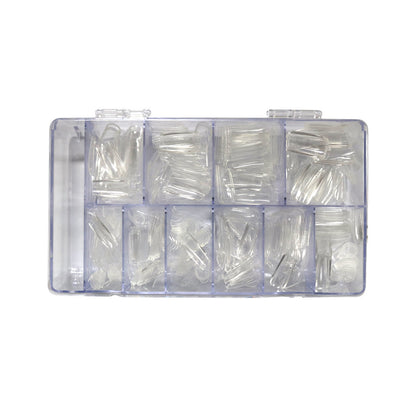 Gella Full Tips Square Medium Clear 1-9 504pc Diamond Nail Supplies