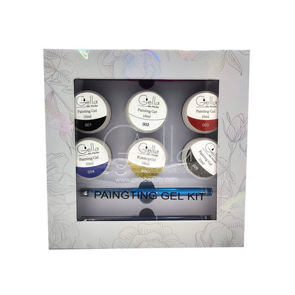 Painting Gel Kit 6 Gels + 3 Brush Diamond Nail Supplies