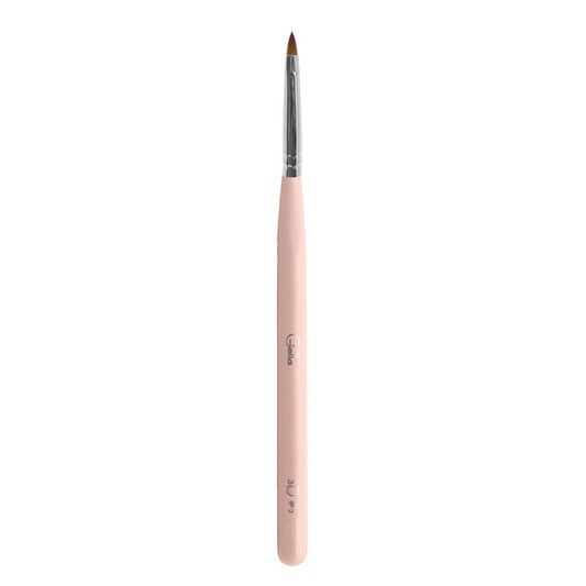 Pink Wooden Brush Nylon Bristles - Gel 3D #2 Diamond Nail Supplies