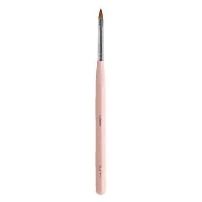 Pink Wooden Brush Nylon Bristles - Gel 3D #6 Diamond Nail Supplies