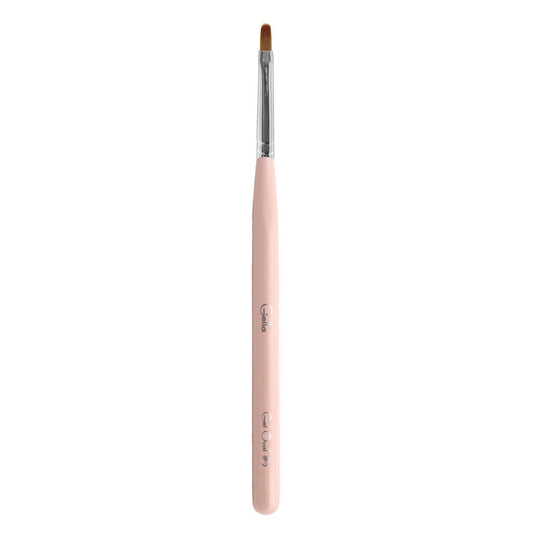 Pink Wooden Brush Nylon Bristles - Gel Oval #2 Diamond Nail Supplies