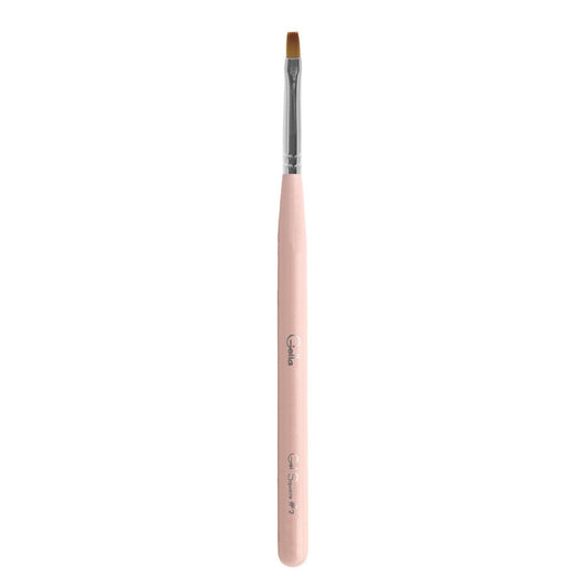 Pink Wooden Brush Nylon Bristles - Gel Square #2 Diamond Nail Supplies