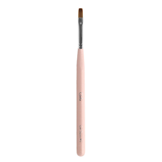 Pink Wooden Brush Nylon Bristles - Gel Square #6 Diamond Nail Supplies