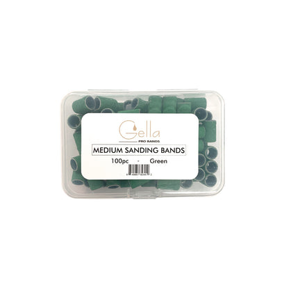 GE Sanding Bands Medium Green 100pc Diamond Nail Supplies