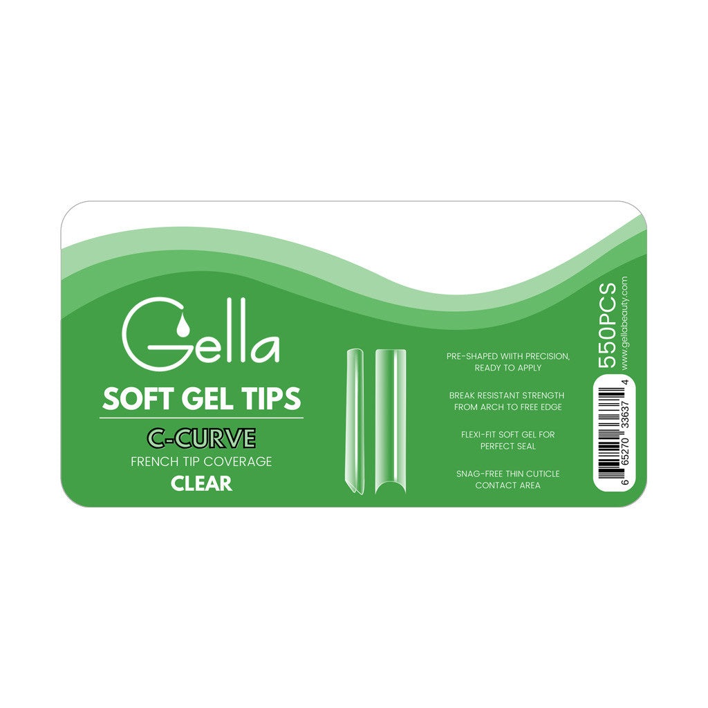 Gella - Soft Gel French Tips C-Curve Clear Diamond Nail Supplies