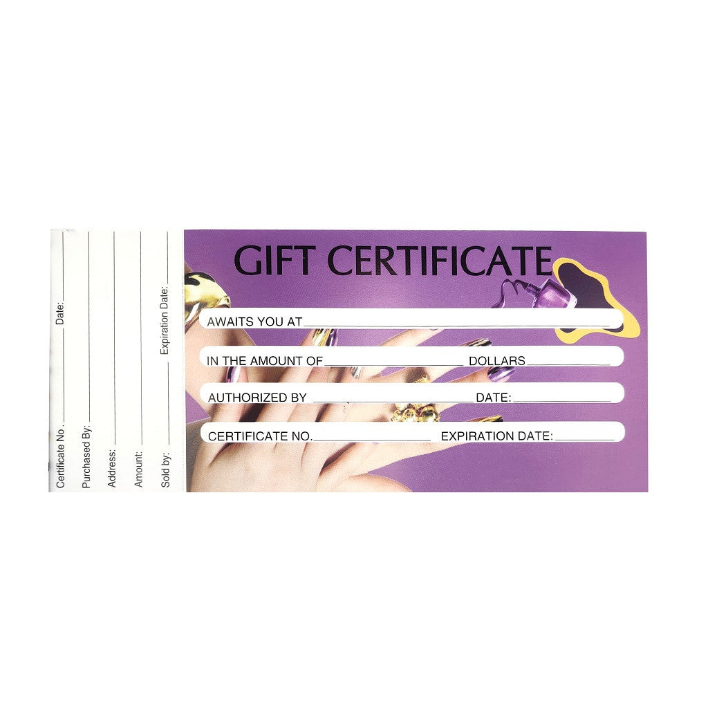 Gift Certificate Deluxe Purple & Yellow Diamond Nail Supplies