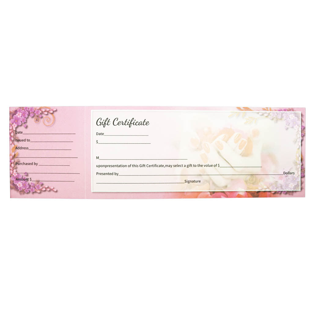 Gift Certificate Pink - 25 pcs Diamond Nail Supplies