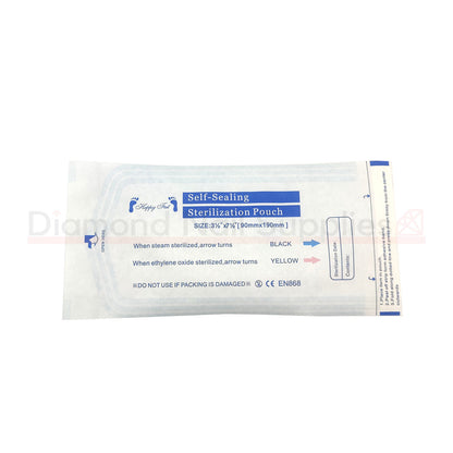 Self Sealing Sterilization Pouch Short 90 x 190mm Diamond Nail Supplies