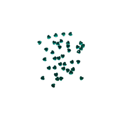 Rhinestone Heart Dark Green Diamond Nail Supplies