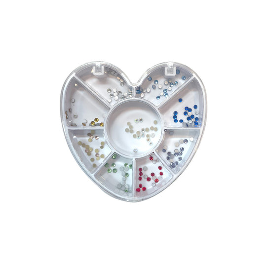 Heart Spin Wheel Round Rhinestones Diamond Nail Supplies