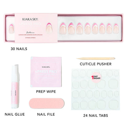 xPress Pro Press-On Nail Tips - XPAS01 Ballerina Diamond Nail Supplies