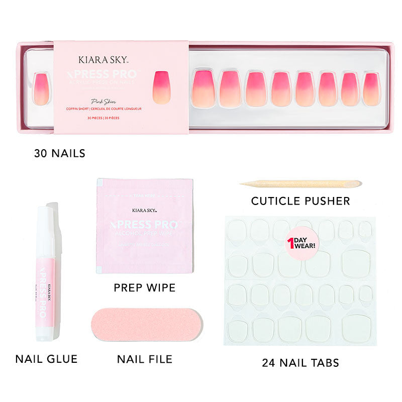 xPress Pro Press-On Nail Tips - XPCS01 Pink Skies Diamond Nail Supplies
