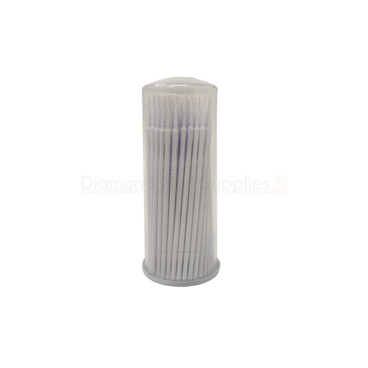 Micro Applicator Brush White 1.2mm Cylinder 100pc Diamond Nail Supplies