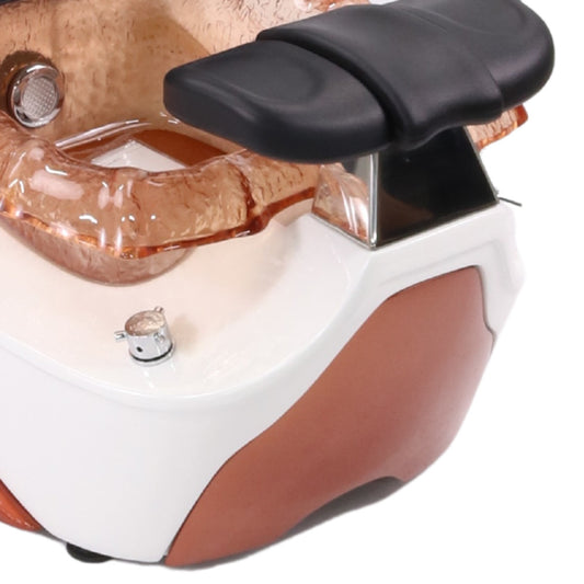 Pedicure Base Tub - A2042 White and Bronze Diamond Nail Supplies