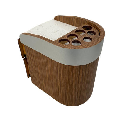 Pedicure Trolley Brown with White Marble Top Diamond Nail Supplies