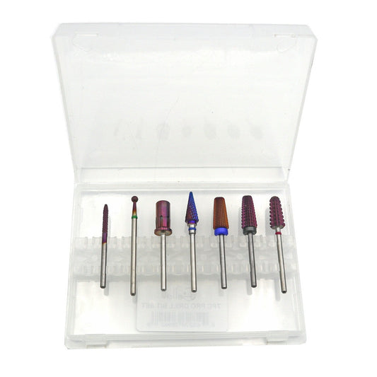 Pro Drill Bit Set 7pc 3/32" Purple Diamond Nail Supplies