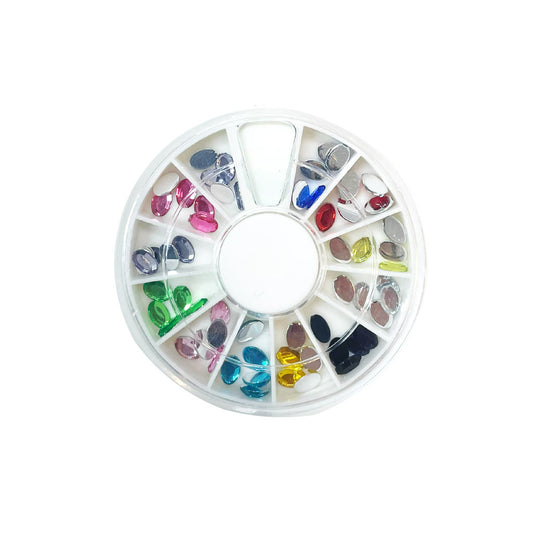 Small Spin Wheel Oval Assorted Colours Diamond Nail Supplies