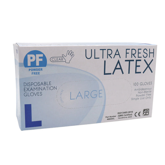 Ultra Fresh Latex Gloves White PF Large Diamond Nail Supplies