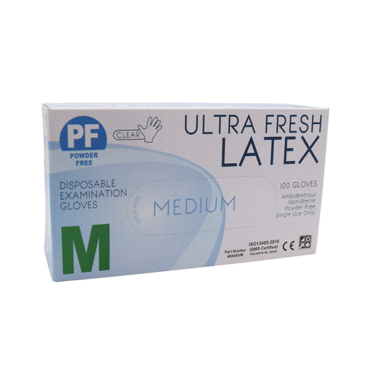 Ultra Fresh Latex Gloves White PF Medium Diamond Nail Supplies