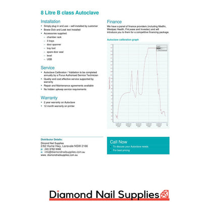 Autoclave 8L B Class Series II Diamond Nail Supplies