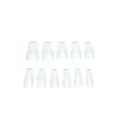 Gella Soft Gel Full Cover Tips - Medium Coffin Clear Diamond Nail Supplies
