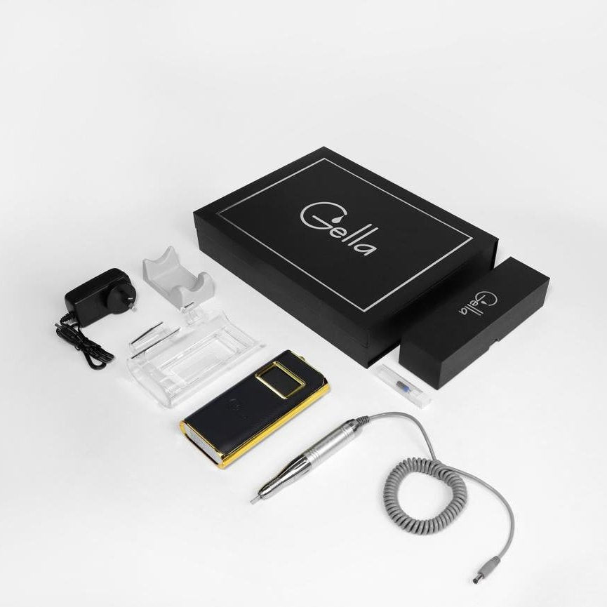 Gella Aurum Pro Drill - LG335 Black/Gold Diamond Nail Supplies
