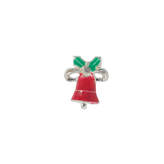Red Bell Silver Charm Diamond Nail Supplies