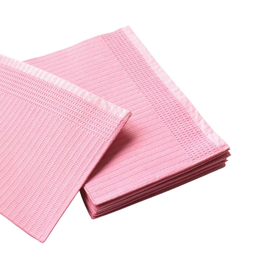 Disposable Dental Bibs - Pink Barrier Pad 125pc Diamond Nail Supplies